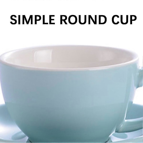Porcelænskop og underkop sæt til cappuccinoer, varmebestandigt drikkegrej til voksne Yellow