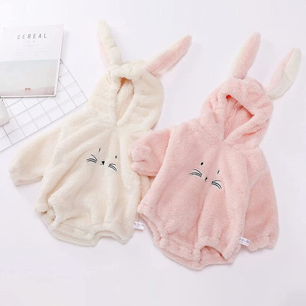 Min första påskdräkt Baby Girl Rabbit Bodysuit Nyfödd påsk Jumpsuit med långa kaninöra Spädbarnspåskbyxa