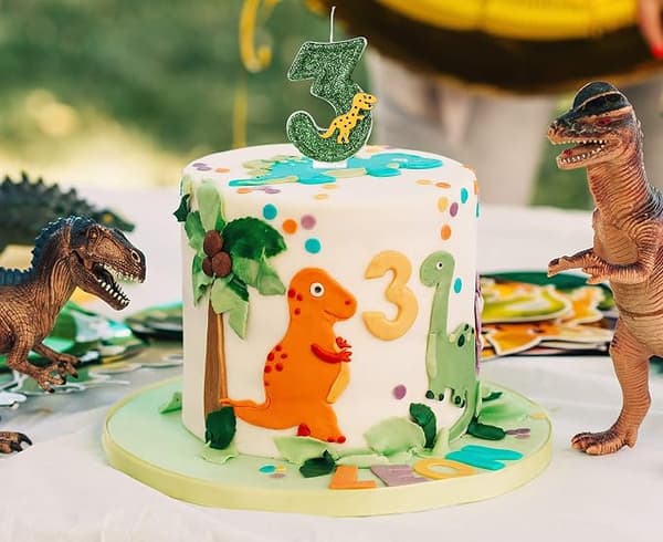 Stor Dinosaur Glitter Bursdagslys Nummer