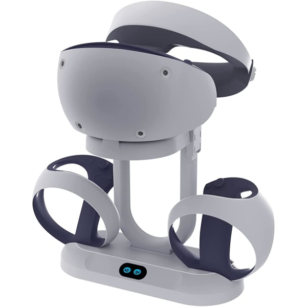 Ps-vr2 Controller Opladningsdock og Vr Headset Stand Holder, 2 i 1 opladerstation til 2 controllere Headest Display Rack, vr2 tilbehør