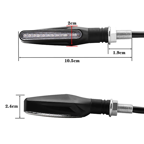2 stk Led Motorcykel Blinklys Lys 12smd Hale Blinker Flydende Vand Blinker Ip68 Vandtæt Motorcykel Blinklys| |
