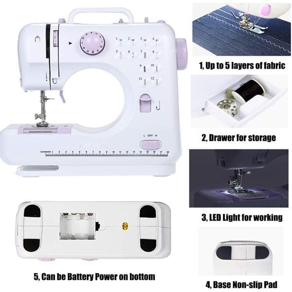 Multifunctional Electric Thickening and Lock Sewing Machine - 1 pc