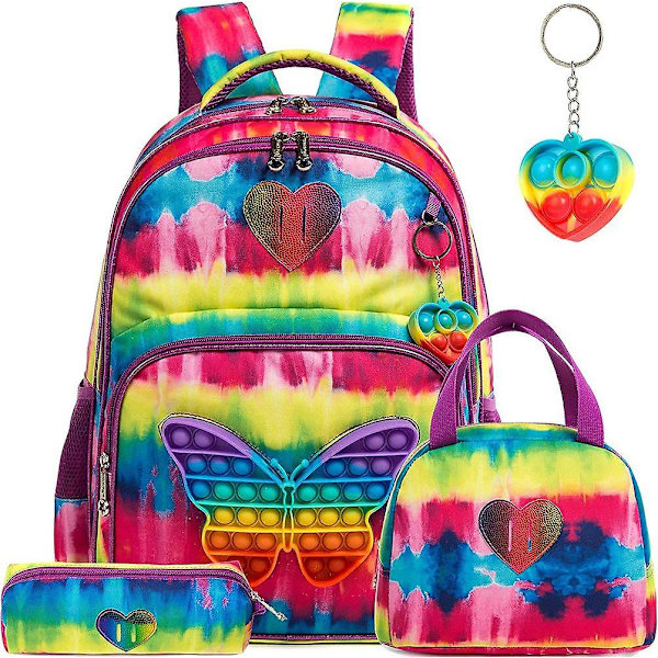 Skolesekker16&quot; Vesker For Jente Set Bag 3 I 1 Barn Vesker For Jente Kawaii Ryggsekk Vanntett Barn Skolevesker For Jente C