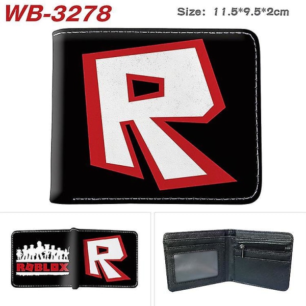 Roblox Wallet Anime Wallet Game Printed Card Halvfold Card Bag for menn og kvinner tegneserie mynt lommebok2