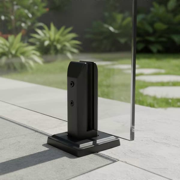 Glasrækværkstuds med skruer | 304 rustfrit stål, børstet finish, glas 160MM Matte Black