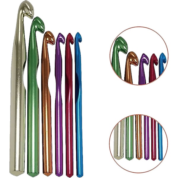 Stora set i aluminium 7 mm, 8 mm, 9 mm, 10 mm, 12 mm, 15 mm, stora virknålar i standardstorlek