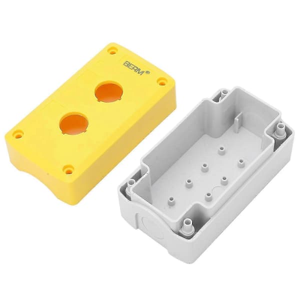 2-pack tryckknappslåda kopplingsdosa kontrollstation hölje vattentät 2 hål kompatibel med maskin
