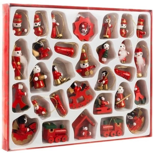 Christmas Tree Decorations / Wooden Figures - 30 pcs 160