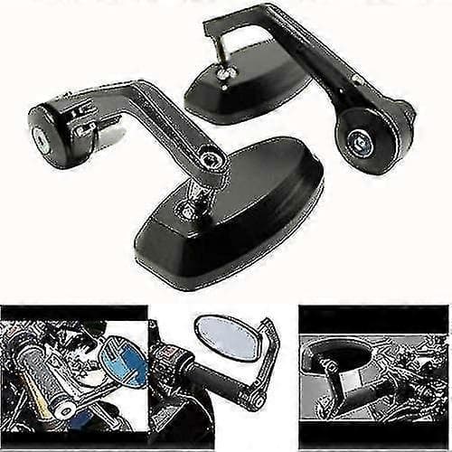 Sorte 7/8\"22mm Runde Motorcykelspejle Styr Endestyr Fender Spejle Til