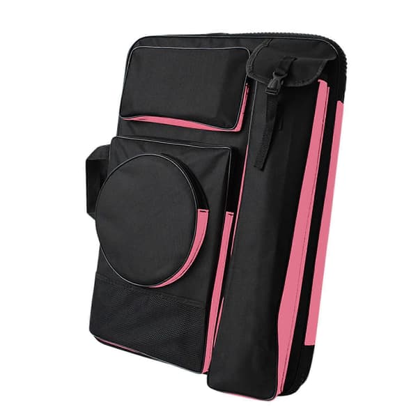 A4 Kunstmappe, Kunstnertaske, Stor Bæretaske til Tegnebræt Black Pink