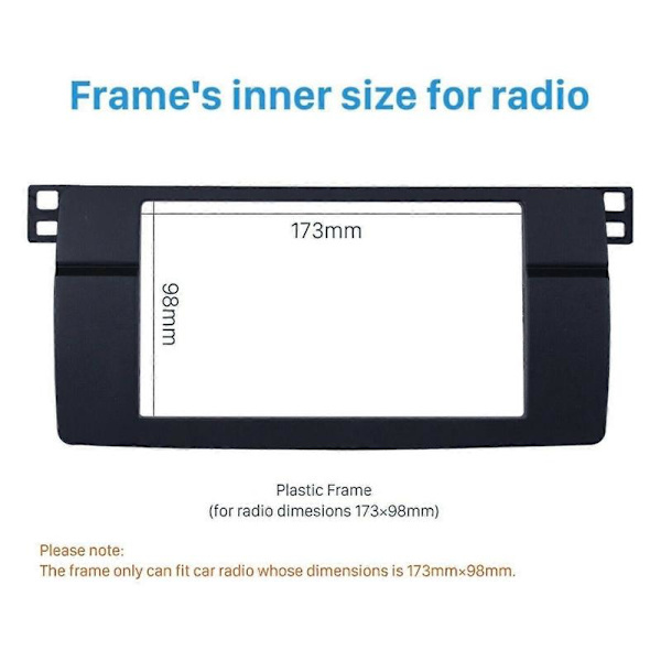 Til 3-serie E46 1998-2005 2Din Audio Panel Modifikation Panel DVD Navigation Panel Ramme Bil Fasci black