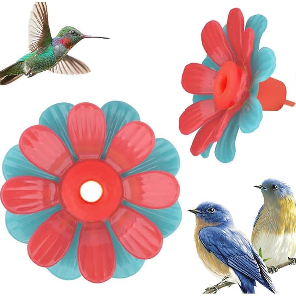 Dobbel plast simulert planteblomst kolibrimater - 30 stk