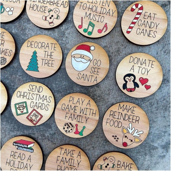 Christmas Countdown Tokens Set, Christmas Advent Tokens, Countdown To Christmas Coins, Christmas Countdown Calendar A