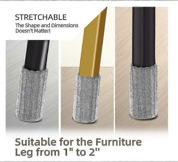 16-pack stolsbensskydd stickade möbelstrumpor Grey