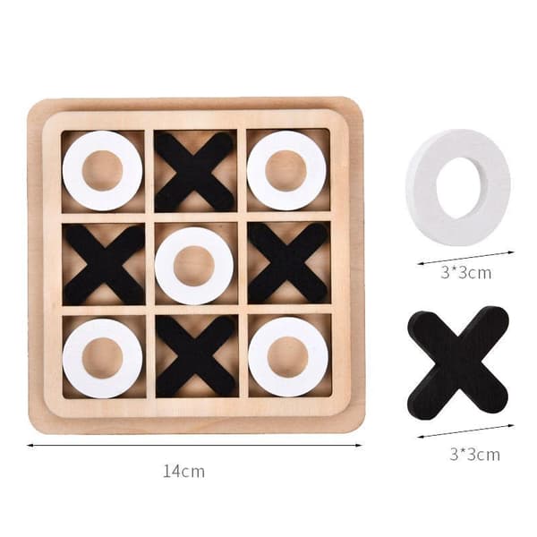 Tic Tac Toe-spil i træ - usorterede farver
