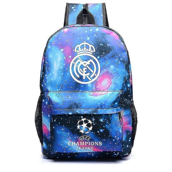 Star Real Madrid Uefa Champions League -olkalaukku Fanin reppu Opiskelijan koululaukun säilytyslaukku
