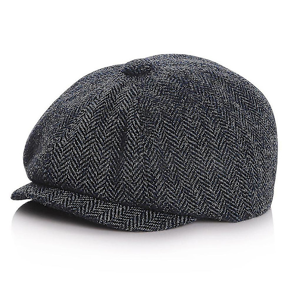 Lapset Pojat Tytöt Vintage Newsboy Cap Tweed litteä barettihattu Lahjat Navy Blue