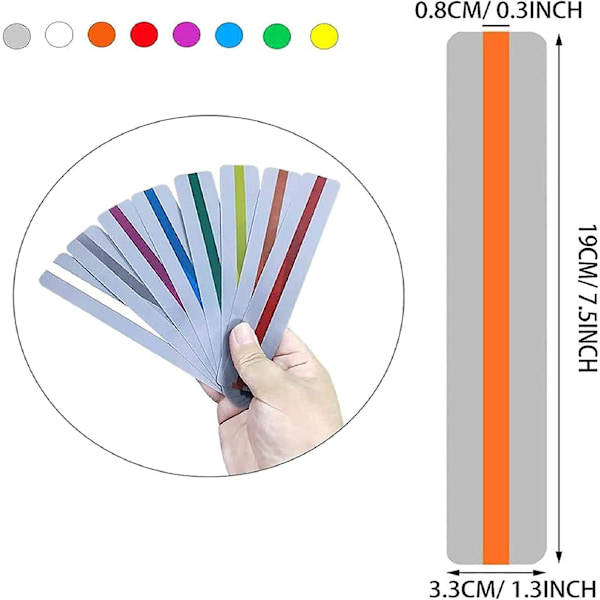 16 stk Dysleksi-guidet læsestrimmel, farvet højlys-læselineal, sporingslineal til at guide begyndere/studerende læsere til at læse selvstændigt