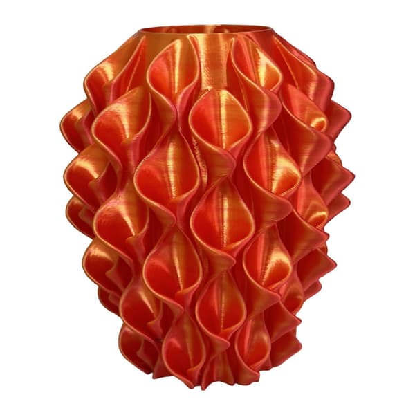 3D-printad blomvas röd guld geometrisk heminredning