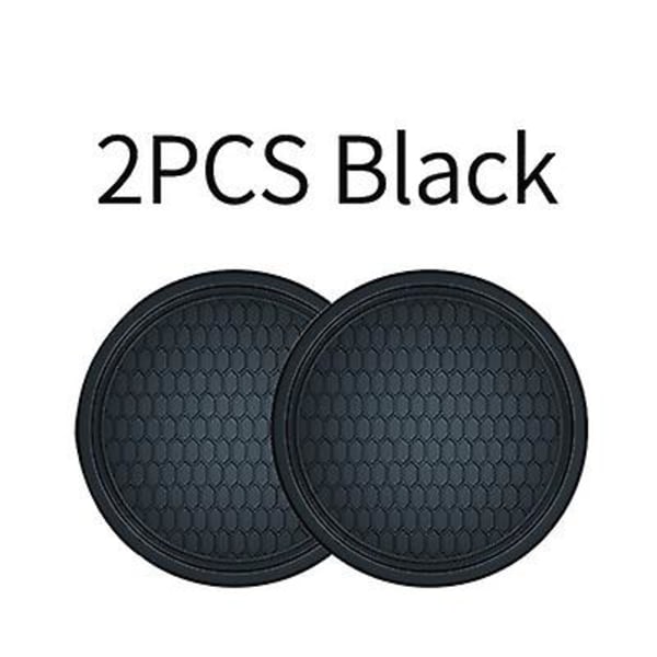 Car Cup Coaster, 4 kpl universal liukumattomat mukinpidikkeet upotettuna koristeisiin Lasinalustan, auton sisustuksen tarvikkeet - juomatelineet 2pcs black