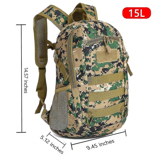 Utomhus Taktisk Ryggsäck Militär Ryggsäckar Herr 15l 20l Vattentät Sport Reseryggsäckar Camping Mochila Fiske Jaktväskor jungle 15L