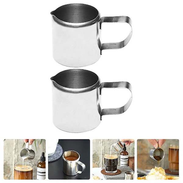 2 stk Prymal Kaffeflødekande Flødekande Espressokande Honningkande Køkkentilbehør Stål Flødekande