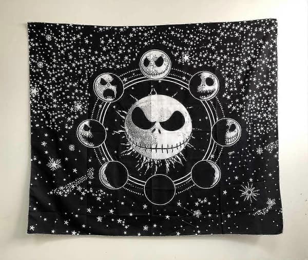 The Nightmare Before Christmas Gobeläng Väggbonad Stjärnklar Natthimmel Present