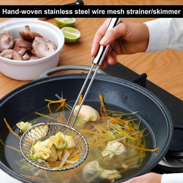Perfekt asiatisk si i rustfrit stål til køkken - Med spiralnet, rustfrit stål, DIA. 13CM
