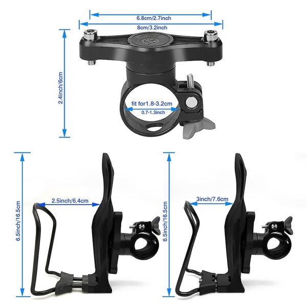 Mtb sykkel vannflaskeholder med 360 grader roterbar adapter Sykkelkopp drikkeflaskeholder for terrengsykkeltilbehør - Sykkelflaskeholder Adapter