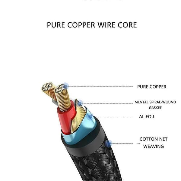 For Apple Iphone til RCA Audio Høyttaler Adapter Kabel