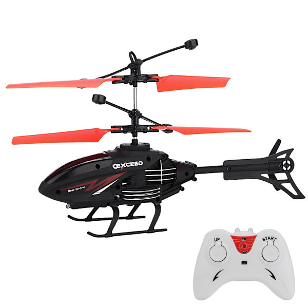 Mini RC Infraröd induktionsfjärrkontroll RC Toy 2CH Gyro Helikopter RC Drone Red