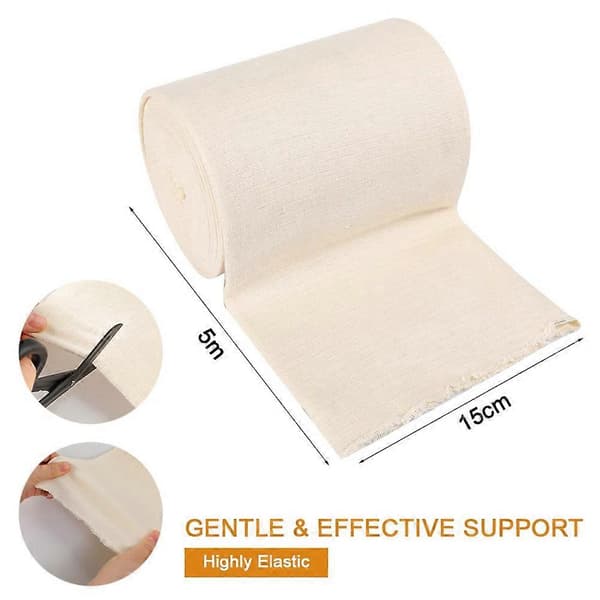 Tubular Bandage Elastisk Kompression til Ben Knæ Sårpleje Åndbar Bomuldsstrømpe Rørærme 10cmx5m