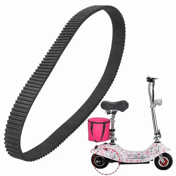 384-3M-12 Gummi Drivrem Tilbehør til Lille E-cykel Elektrisk Scooter Motor Sort