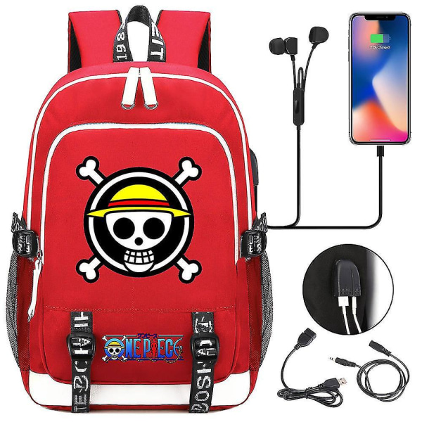 Tonåring Primary and Secondary School Bag - Ett stycke printed USB Skolryggsäck för män och kvinnor - Casual Reseryggsäck 5