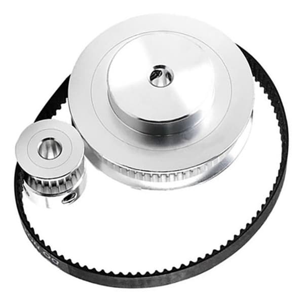 Gt2 Tandremsskive 60 tænder 20 tænder 5 mm reduktion 1:3 Rembredde 6 mm til 3D-printertilbehør-MEINI Silver