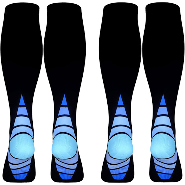 2 par kompressionsstrømper/sokker, S/M (dame 4-6,5 / herre 4-8) 2 par samme, blå