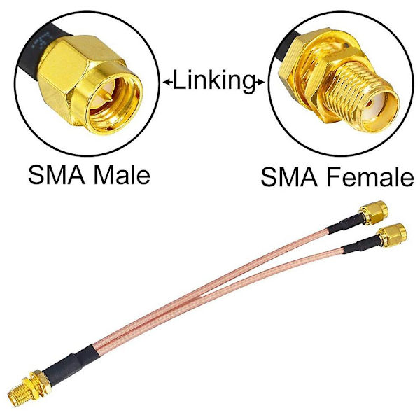 Wifi Antenne Koaksialkabel Sma Hun Til Y-type 2xsma Han Lige Splitter Combiner Extension Pig As shown