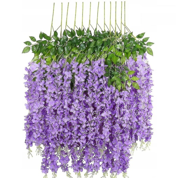 Konstgjorda blommor Fake Wisteria Simulation Vine, lila-niubi