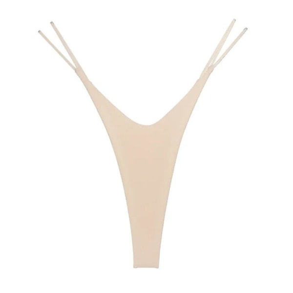 Nya sexiga högsplittrade stringtrosor bomull dam dubbel bikinistil Europeiska och amerikanska underkläder med tunt bälte WHITE L50-60kg