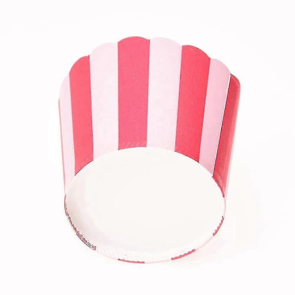 150 stk Cupcake Wrapper Papir Kakeform Bakekopper Liner Muffins Kjøkkenbaking, 50 stk Røde Striper