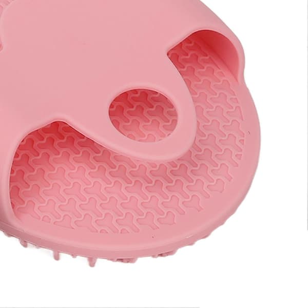 Silikone kropsskrubber rund badebørste multifunktionel silikone brusebørste sort pink-Yvan