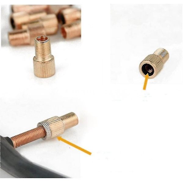 Sykkel Messing Adapter Pumpe Connector Ventil Converter Pumpe Verktøy Dekk Inflator
