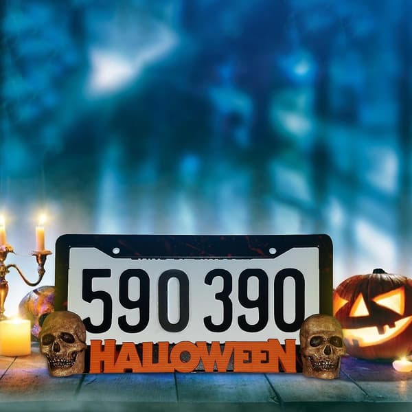 Halloween Utsøkt Håndlaget Bilskiltramme Dekorasjon