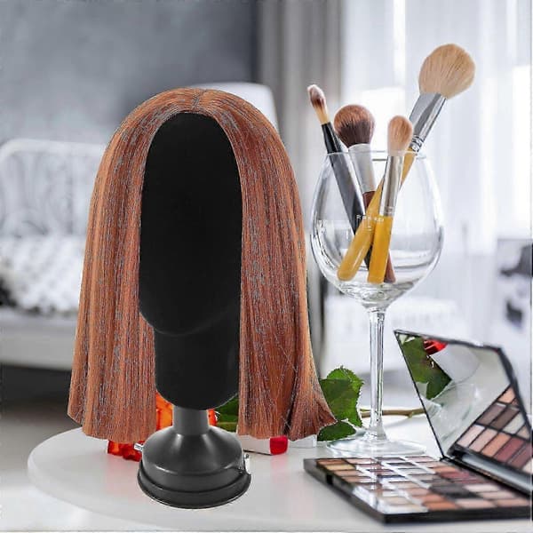 Styrox peruukkiteline silmälasien esillepanoon jalustalla 35cm musta 26-27