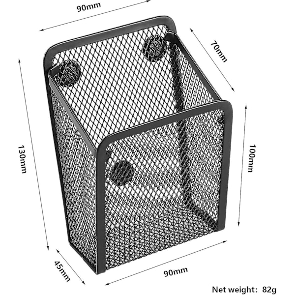 Magnetisk blyantholder, mesh rustfrit stål pennekurv, metal skriveredskabsopbevaringsorganisator