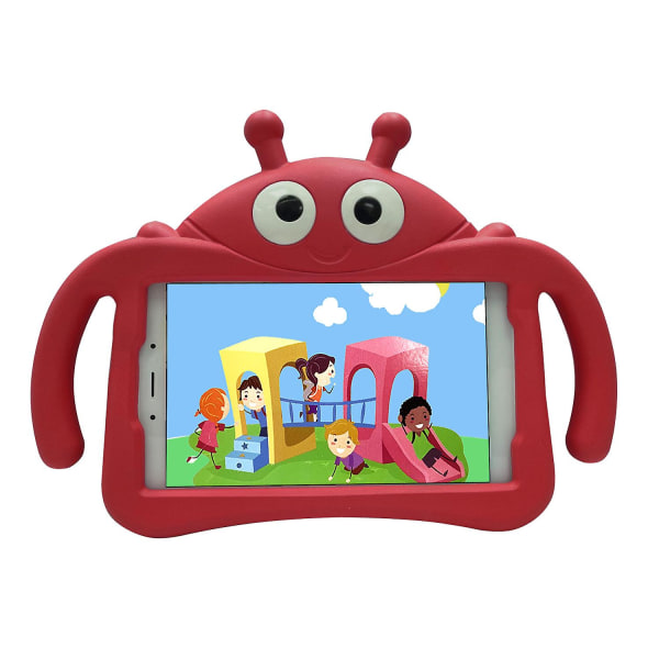 Kid case Samsung Galaxy Tab A T290 T295 2019 8 tuumaa, jalkatuki Heavy Duty iskunkestävä cover Red