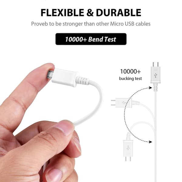 25W Micro USB-laddningskabel för Kobo Aura H2O Plus, snabb dataöverföring 5A-kabel (2-pack, 1m)