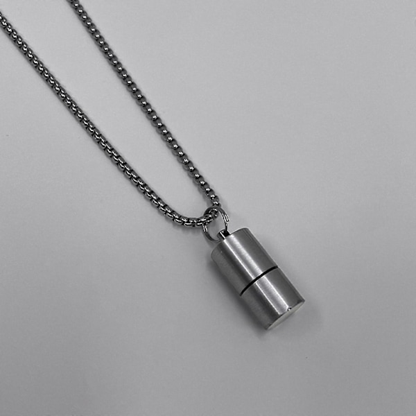 Lightere til etui halskæde til titanium stål vedhæng kæde lightere vedhæng halskæde Silver
