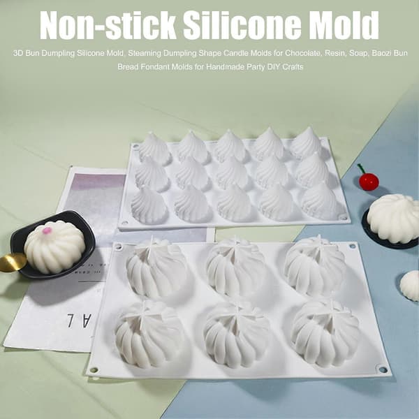 Dumpling Silikoneform - 3D Hvirvlende Design - til Chokolade- og Sæbefremstilling D