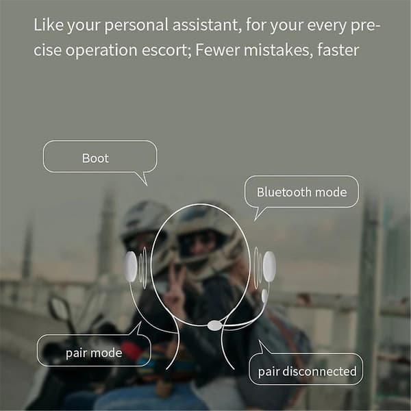 st Bluetooth Intercom Motorcykel Halvhjelm Bluetooth Headset til 2 Førere Intercomunicador Wirel-WELLNGS